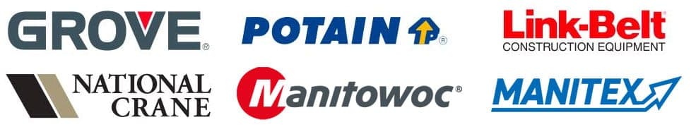 Crane manufacturers: Grove, Potain, Link-Belt, National Crane, Manitowoc, Manitex